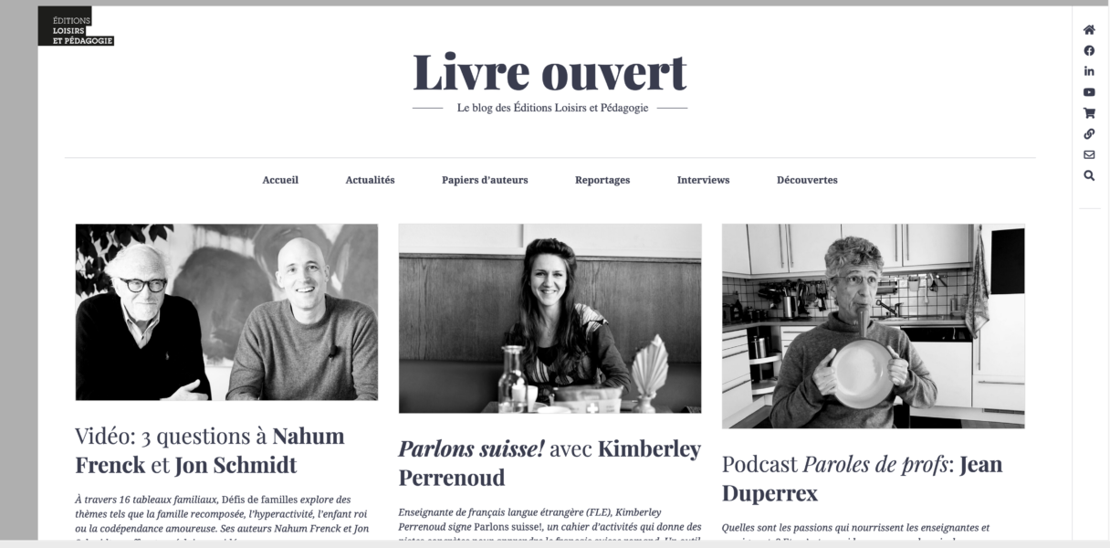 Livre ouvert, le blog des Éditions Loisirs et Pédagogie